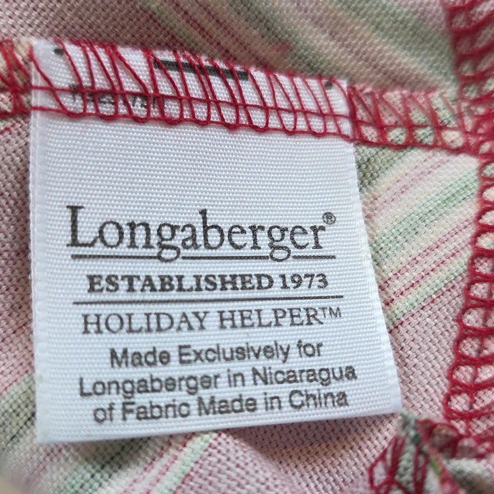 Longaberger Holiday Helper Material & Plastic Liner